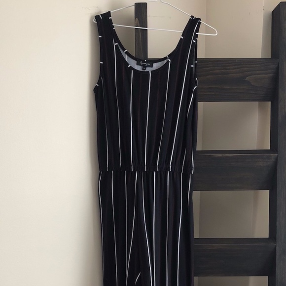 Lilly Morgan Black Striped Jumpsuit - Picture 1 of 4